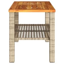 VidaXL - Salontafel Met Opbergruimte - Beige - Poly Rattan En Hout - 70x38x42 Cm -VIDAXL Winkel 771c7fb92b41489cba696098d3397602