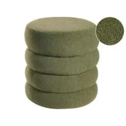 SUMPTER - Poef - Groen - Bouclé -VIDAXL Winkel 7820339c731e48488a0e3769288c62a0