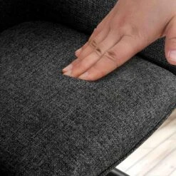 CLP Set Van 2 Eetkamerstoel Tipton Zwart Frame - Stof - Donkergrijs -VIDAXL Winkel 78c3bdf5bdde4a47bf471b34c69a32c1