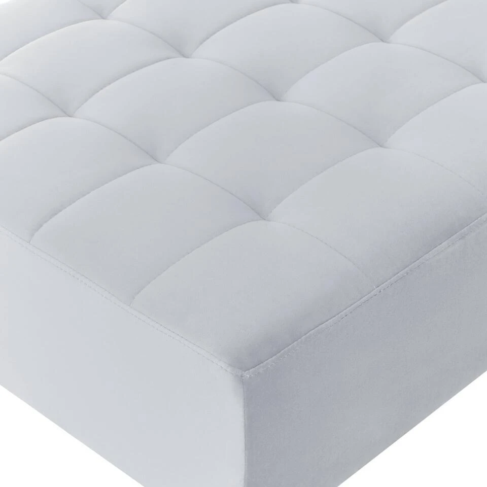 ABERDEEN - Ottomaan - Lichtgrijs - Fluweel 6 ABERDEEN - Ottomaan - Lichtgrijs - Fluweel - Afbeelding 6