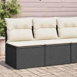 VidaXL Loungebank 2 Zits Met Crème Kussens Poly Rattan - Zwart 110x62x69 Cm 9 VidaXL Loungebank 2 Zits Met Crème Kussens Poly Rattan - Zwart 110x62x69 Cm -VIDAXL Winkel 79b34dbc21f74bdd908fad03f7017105