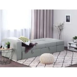 Beliani Driezitsbank - FALSTER Grijs Polyester -VIDAXL Winkel 79cde7229df342a899b46935b0057a7a