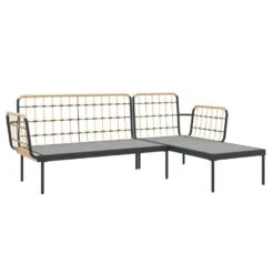 VidaXL - Loungeset - Donkergrijs - Poly Rattan - 3 Stuks - Met Kussens -VIDAXL Winkel 7a57765533c84ce7ac103ad3be88302a