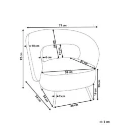 MAKELA - Fauteuil - Wit - Bouclé -VIDAXL Winkel 7abec3b1e4d44e6f80a675166d9434e9