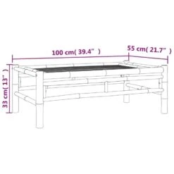 VidaXL - Tuintafel - Bruin - Bamboe - 100 X 55 X 33 Cm -VIDAXL Winkel 7b201e7b4083466faf8262a6f094243e