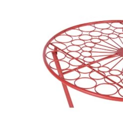 Beliani Tuintafel SCARIO - Rood Ijzer -VIDAXL Winkel 7b82362a604e47279a5d4fdfa1dc30cc