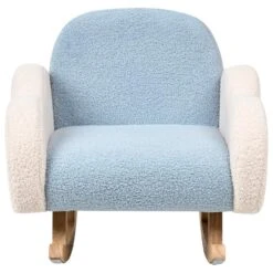 SKARE - Schommelstoel Voor Kinderen - Lichtblauw - Bouclé -VIDAXL Winkel 7ba1a0ba056542739c32e89db999c536