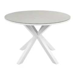 MALETTO - Tuintafel - Wit - ⌀ 120 Cm - Aluminium -VIDAXL Winkel 7ba6c72e0e6b4d5090a130667e53619f