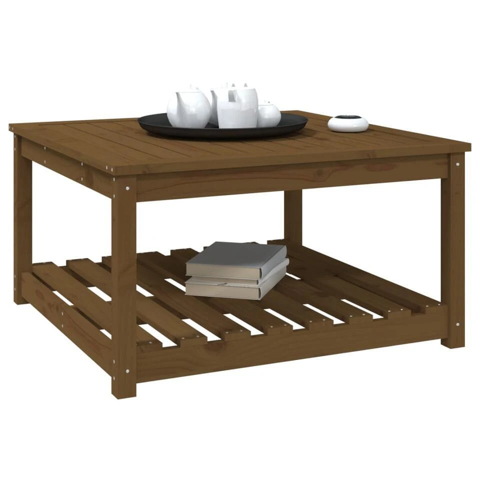 VidaXL - Tuintafel Met Opbergruimte - Honingbruin - Grenenhout - 82,5x82,5x45 Cm 4 VidaXL - Tuintafel Met Opbergruimte - Honingbruin - Grenenhout - 82,5x82,5x45 Cm - Afbeelding 4