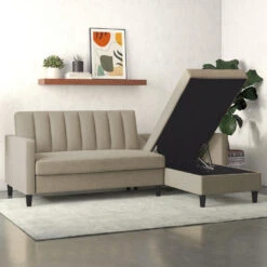 Celine - 3-zits Hoekslaapbank In Cappuccino Stof -VIDAXL Winkel 7c1cbced76fc4df8bccfc6ffcd58f638