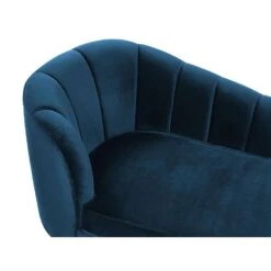 ALLIER - Chaise Longue - Blauw - Linkerzijde - Fluweel -VIDAXL Winkel 7c370b1cbcc64ae685defb91fdea6b2d