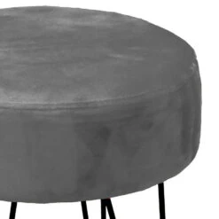 Unique Living Kruk Davy - Velvet - Grijs - Metaal/stof - 35x40 Cm -VIDAXL Winkel 7c563da6fea24bbbb85208bb4a4f3283