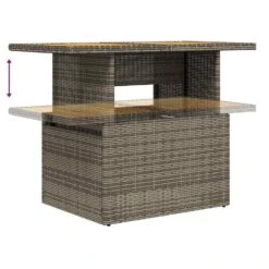 VidaXL 7-delige Loungeset Met Kussens En Verstelbaar Salontafel - Grijs -VIDAXL Winkel 7d507d7594964f368bf1ed0b5cbfee73