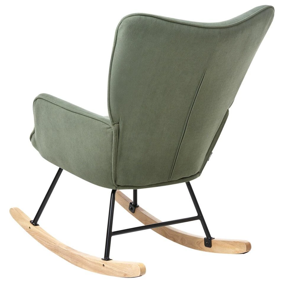 ARSET - Schommelstoel - Donkergroen - Bouclé 8 ARSET - Schommelstoel - Donkergroen - Bouclé - Afbeelding 8