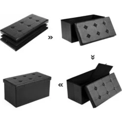 Zitpoef, Zitbank Met Opbergruimte, Opvouwbaar, Zwart -VIDAXL Winkel 7df6b071b98a43d3a666376a47942d7d