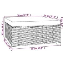 VidaXL - Tuinvoetenbank - Grijs - Poly Rattan - Met Kussen - 70x70x30 Cm -VIDAXL Winkel 7e1d14a3ea3445c396cf55bca2cadc7b