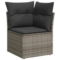 VidaXL Loungeset Met Kussens & Tuintafel - Grijs - Poly Rattan - 10 Stuks -VIDAXL Winkel 7f1be0492d1f437190e311fd002932c4