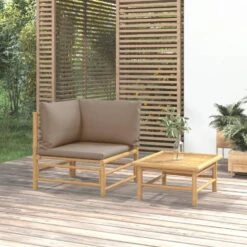 VidaXL - Loungeset - Taupe - Bamboe -VIDAXL Winkel 7f6e2477a0cd4b0e8c643c5f72be4c1e
