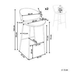 KIANA - Barkruk Set Van 2 - Groen - Polyester -VIDAXL Winkel 7f6e884c4d4649b9add2e656a019110b
