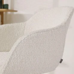 Nolon Nena-Mare Eetkamerstoel Bouclé Beige - Armleuning - Walnoot Poten -VIDAXL Winkel 7f768b489ad4464c9c8fb12016c9cc48