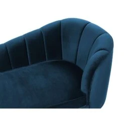 ALLIER - Chaise Longue - Blauw - Rechterzijde - Fluweel -VIDAXL Winkel 7f84de3ee96c4495b33b4583e72c1eed
