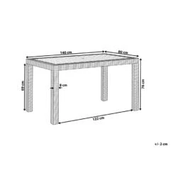 FOSSANO - Tuintafel - Lichtgrijs - 80x140 Cm - Synthetisch Materiaal -VIDAXL Winkel 7fba642b5ca04480af0de80ff51b8a48