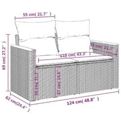 VidaXL Loungeset Met Kussens - Hout Armsteun & Salontafel - Grijs - 7 Stuks -VIDAXL Winkel 7fdafdee3117439e990d9a49e2489423 1