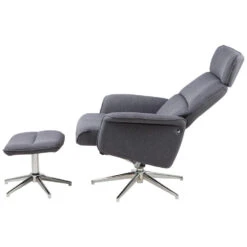 Relaxfauteuil Corsas - Stof - Donkergrijs (incl. Voetenbank) -VIDAXL Winkel 81004318 0103