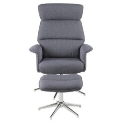 Relaxfauteuil Corsas - Stof - Donkergrijs (incl. Voetenbank)