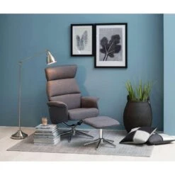 Relaxfauteuil Corsas - Stof - Donkergrijs (incl. Voetenbank) -VIDAXL Winkel 81004318 9052