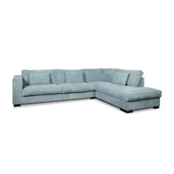 Hoekbank Stuttgart Groot Rechts - Ribcord - Ijsblauw -VIDAXL Winkel 81004582 0300