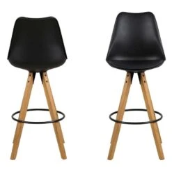 Barkruk Verdal - Zwart (2 Stuks) -VIDAXL Winkel 81008041 0200