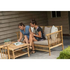 Exotan Bank Bamboo - Bruin (incl. Kussens) -VIDAXL Winkel 81012377 0102