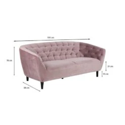 Bank Thyrza 3-zits - Fluweel - Oudroze -VIDAXL Winkel 81017435 6900