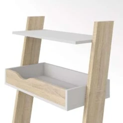 Bureau Delta - Wit/eikenkleur - 180,4x65,1x48,1 Cm -VIDAXL Winkel 81018658 0400