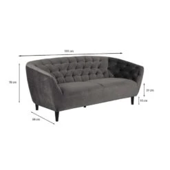 Bank Thyrza 3-zits - Fluweel - Donkergrijs 6 Bank Thyrza 3-zits - Fluweel - Donkergrijs -VIDAXL Winkel 81019460 6900