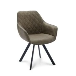 Eetkamerstoel Riley - Stof - Olijfgroen (2 Stuks) -VIDAXL Winkel 81019751 0100