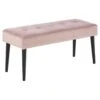 Bankje Gaby - Fluweel - Roze - 45x95x38 Cm