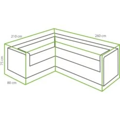 Outdoor Covers Premium Loungesethoes L-vorm 210Lx260R - Grijs -VIDAXL Winkel 81029507 0100