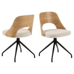 Eetkamerstoel Beige Stof - Draaibaar - 48x53x79cm - Lucas -VIDAXL Winkel 813f97852c7547a9a13e51f7375d4b14