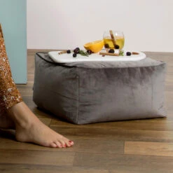 Icon Zitzak En Poef Sirena - Zitzak Velvet - Houtskool -VIDAXL Winkel 826036e9a40942c4aeee8e34fa149165