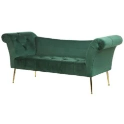 NANTILLY - Chaise Longue - Groen - Symmetrisch - Fluweel -VIDAXL Winkel 836ec241199640019ba411e60007950c