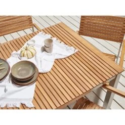VIAREGGIO II - Tuintafel - Lichte Houtkleur - 90 X 200 Cm - Teakhout -VIDAXL Winkel 854caea93f88432cb838f3ddd40ac7d0