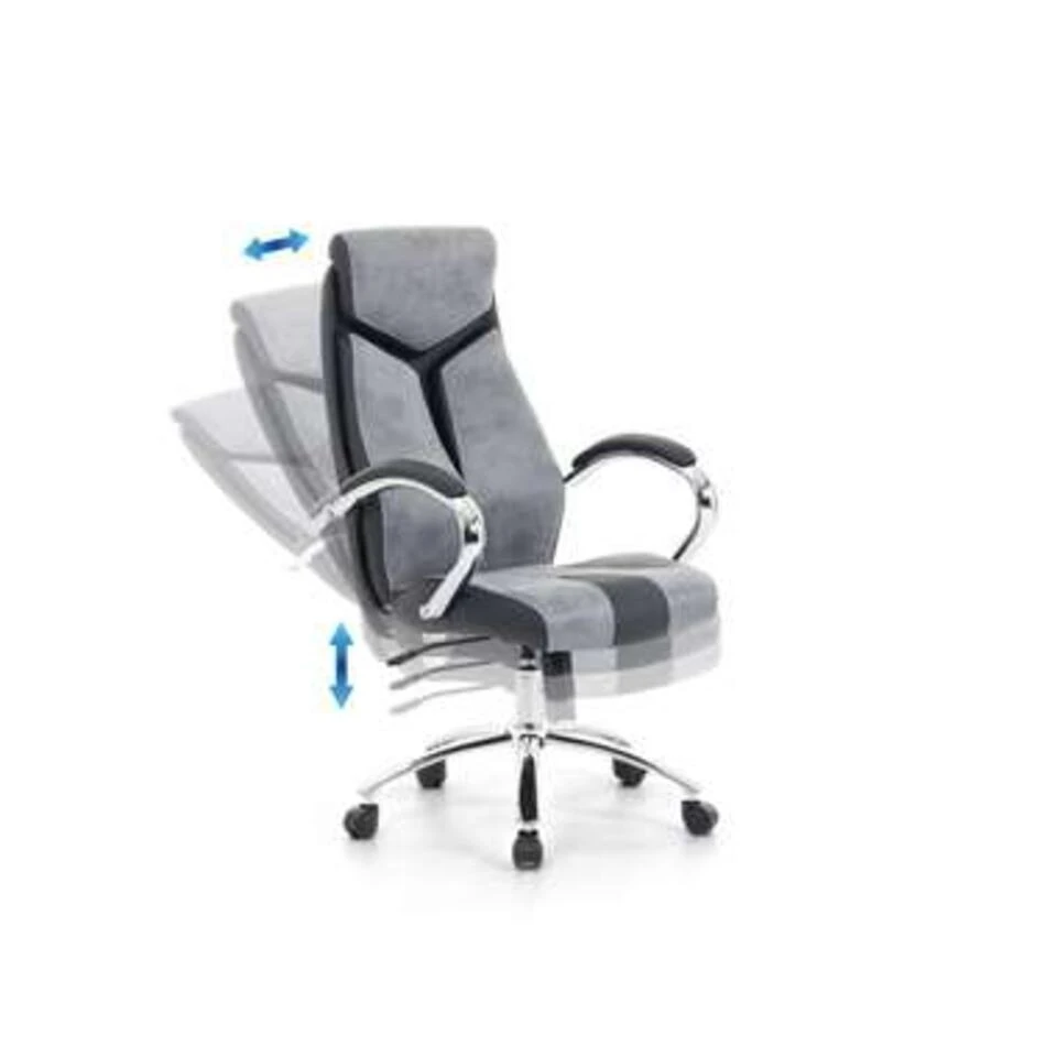 Beliani Bureaustoel FORMULA - Grijs Polyester 3 Beliani Bureaustoel FORMULA - Grijs Polyester - Afbeelding 3