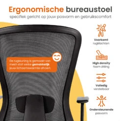 Goliving Ergonomisch Bureaustoel - Verstelbaar - Op Wieltjes - Zwart -VIDAXL Winkel 85c381b411b0438b887e911f6db692ca