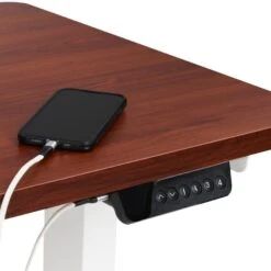 DESTINES - Elektrisch Bureau - Donkerhout/Wit - Links - Vezelplaat -VIDAXL Winkel 85f1d97ffad2428090db63da64fa012e