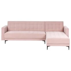 ABERDEEN - Hoekbank - Pastelroze - Linkszijdig - Fluweel -VIDAXL Winkel 860827eea1be4de58dd8209e49bed110