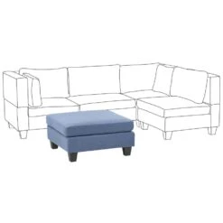 UNSTAD - Hocker - Blauw - Polyester -VIDAXL Winkel 87076a7f13e141fd8aca40edb8bc3ec9