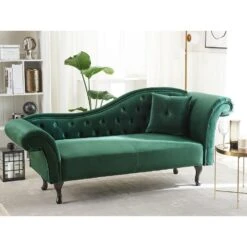 LATTES - Chaise Longue - Groen - Rechterzijde - Fluweel -VIDAXL Winkel 871cc458e7ac4f9cbffae7ebef5d09b4