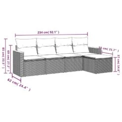 VidaXL 5-delige Loungeset Met Kussens En Kruk - Hout Armsteun - Grijs -VIDAXL Winkel 881cb485b7344194afef4bddaba88da6